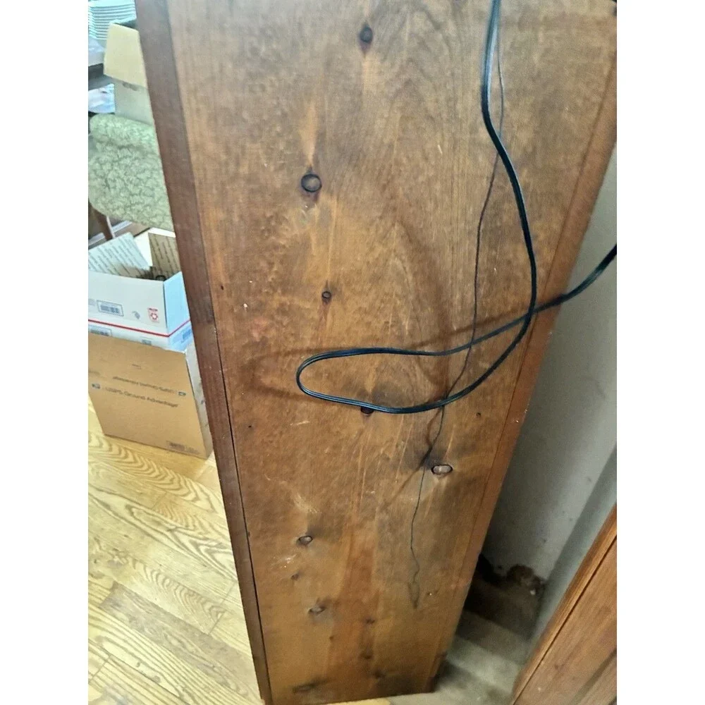 Rustic Solid Wood Pine Corner Shelf 43” Tall 3 Tier Farmhouse Bookcase Stand